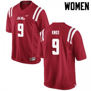 Womens Rebels #9 Dawson Knox Red NCAA Jersey 772984-342