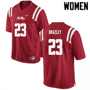 Women University of Mississippi #23 Eugene Brazley Red Stitch Jersey 793491-725
