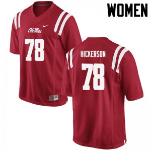 Womens University of Mississippi #78 Gene Hickerson Red College Jersey 897532-675