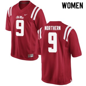 Womens Rebels #9 Hal Northern Red Alumni Jerseys 807904-587