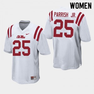Women's Ole Miss #25 Henry Parrish Jr. White Football Jerseys 839048-323