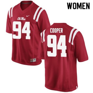 Women's Ole Miss #94 Jack Cooper Red Stitched Jerseys 379805-679