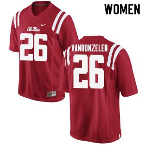 Women University of Mississippi #26 Jake VanRonzelen Red University Jersey 264359-997
