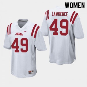 Women Rebels #49 Jared Lawrence White NCAA Jerseys 291213-677