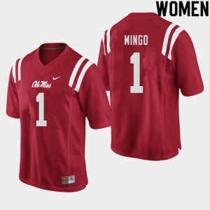 Women Rebels #1 Jonathan Mingo Red Alumni Jersey 550516-281
