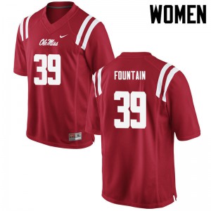 Women's Ole Miss Rebels #39 Kweisi Fountain Red Stitched Jersey 313599-968