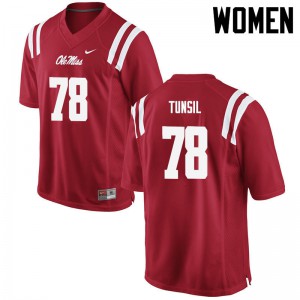 Womens Ole Miss #78 Laremy Tunsil Red Football Jerseys 105321-394