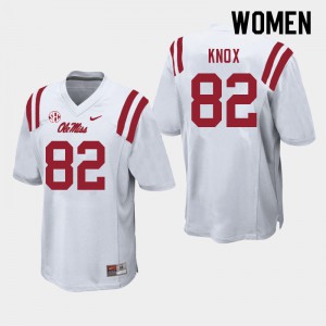 Womens Rebels #82 Luke Knox White University Jerseys 225634-915