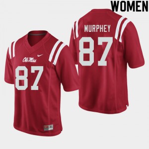 Womens Ole Miss Rebels #87 Sam Murphey Red Stitched Jersey 671299-479