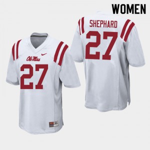 Women's Rebels #27 Urriah Shephard White Football Jersey 717829-329