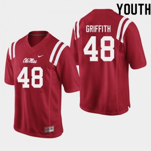 Youth Ole Miss #48 Andrew Griffith Red Football Jersey 535590-840