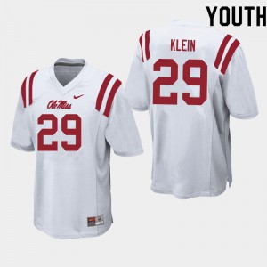 Youth Ole Miss Rebels #29 Campbell Klein White High School Jerseys 655374-705
