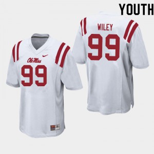 Youth Ole Miss Rebels #99 Charles Wiley White College Jerseys 501231-808