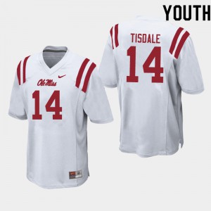 Youth Ole Miss #14 Grant Tisdale White University Jersey 794459-190