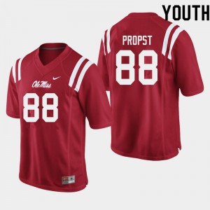 Youth Ole Miss #88 Jack Propst Red Alumni Jersey 760559-494