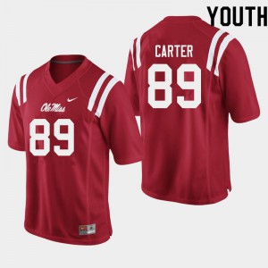 Youth Rebels #89 Jacob Carter Red Official Jerseys 523757-921