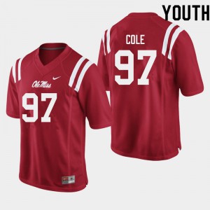 Youth Rebels #97 Spencer Cole Red University Jerseys 700511-500