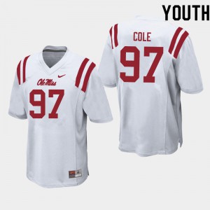 Youth Rebels #97 Spencer Cole White Stitch Jerseys 508090-199