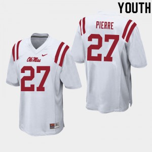 Youth Ole Miss Rebels #27 Brandon Pierre White Official Jerseys 405897-971
