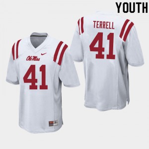 Youth Ole Miss Rebels #41 CJ Terrell White Player Jersey 260926-535