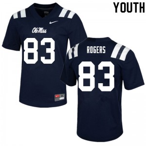 Youth Rebels #83 Chase Rogers Navy Embroidery Jerseys 171104-793
