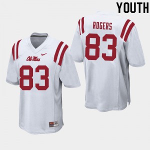 Youth Ole Miss #83 Chase Rogers White Alumni Jerseys 813084-997