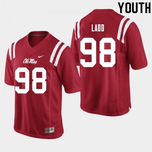 Youth Ole Miss #98 Clayton Ladd Red College Jerseys 405139-851