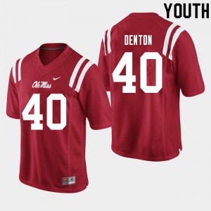 Youth University of Mississippi #40 Jalen Denton Red College Jersey 631252-567