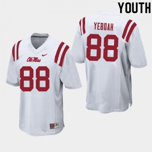 Youth University of Mississippi #88 Kenny Yeboah White Official Jersey 417006-121