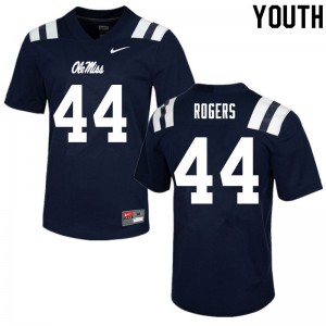 Youth Ole Miss Rebels #44 Payton Rogers Navy High School Jersey 156807-324
