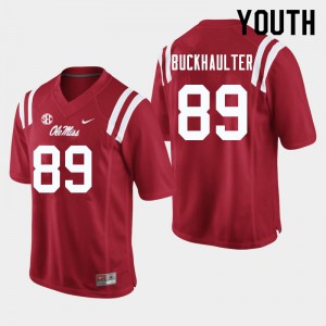 Youth Ole Miss #89 Brandon Buckhaulter Red Embroidery Jerseys 264704-632