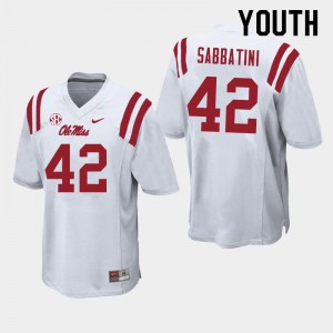 Youth Rebels #42 Elijah Sabbatini White Football Jerseys 581654-877