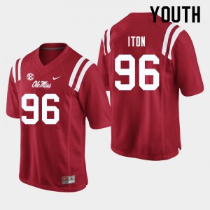 Youth University of Mississippi #96 Isaiah Iton Red University Jersey 898650-972
