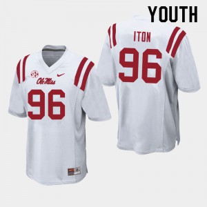 Youth University of Mississippi #96 Isaiah Iton White Embroidery Jerseys 777264-530