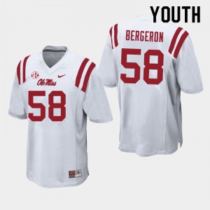 Youth Rebels #58 John Bergeron White University Jerseys 881130-768