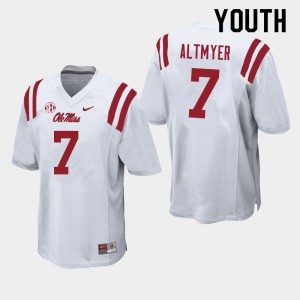 Youth Rebels #7 Luke Altmyer White Stitched Jerseys 906878-711