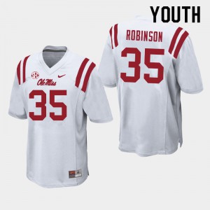 Youth Ole Miss Rebels #35 Mark Robinson White Stitched Jerseys 662236-429