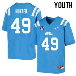 Youth University of Mississippi #49 Seth Hunter Powder Blue Embroidery Jersey 798558-516