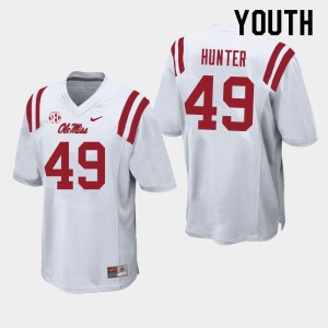 Youth Rebels #49 Seth Hunter White High School Jersey 420948-112