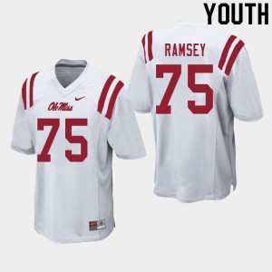 Youth University of Mississippi #75 Bryce Ramsey White High School Jersey 556542-518
