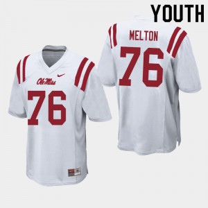 Youth Rebels #76 Cedric Melton White Football Jerseys 362942-856