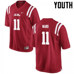Youth University of Mississippi #11 Channing Ward Red College Jersey 593726-300