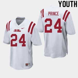 Youth Ole Miss Rebels #24 Deantre Prince White High School Jerseys 461497-535
