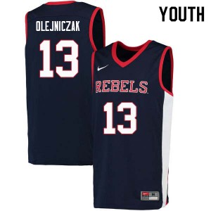 Youth Ole Miss Rebels #13 Dominik Olejniczak Navy Stitch Jersey 152940-524