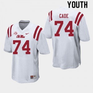 Youth Ole Miss Rebels #74 Erick Cade White NCAA Jersey 863980-204