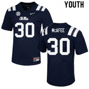 Youth University of Mississippi #30 Fred McAfee Navy College Jersey 108876-160