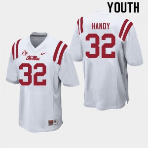Youth Ole Miss #32 Jaden Handy White Official Jerseys 809409-131