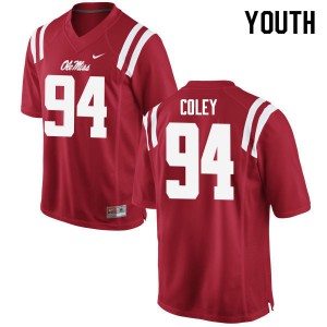 Youth University of Mississippi #94 James Coley Red College Jerseys 512471-148
