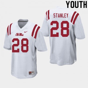 Youth Ole Miss Rebels #28 Jay Stanley White Official Jerseys 787500-345