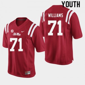 Youth Ole Miss #71 Jayden Williams Red Football Jerseys 100936-837